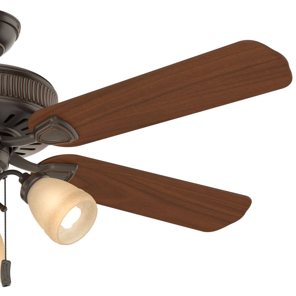 54x22 5-Blade Ceiling Fan - Onyx Bengal - Distressed/Dark Walnut Blades N795378