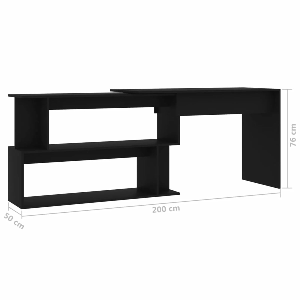 Black Engineered Wood Corner Desk A150835