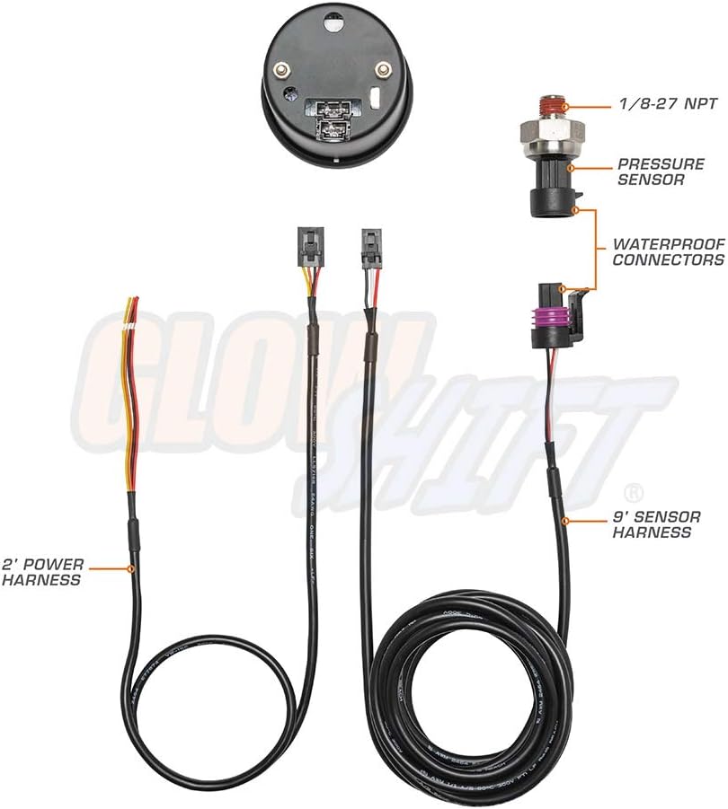 10 Color Digital Nitrous Pressure Gauge Kit with Electronic Sensor G681359