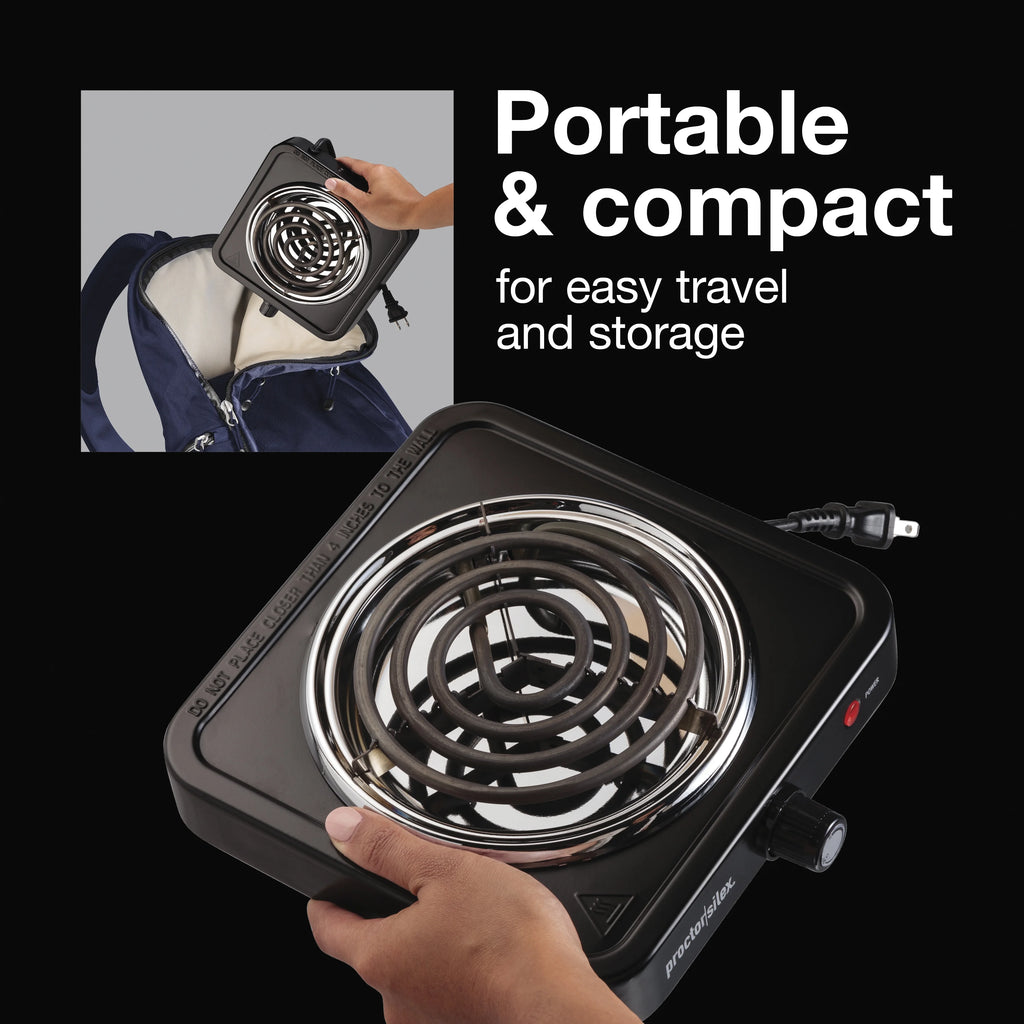 Single Burner Cooktop, Adjustable Temperature, Portable, Stainless Steel Plate Y213