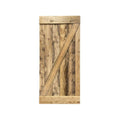 Weathered Oak 1-Panel Stained Pine Wood Single Barn Door K49450