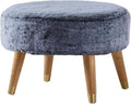 Black Faux Fur Oval Ottoman E843691