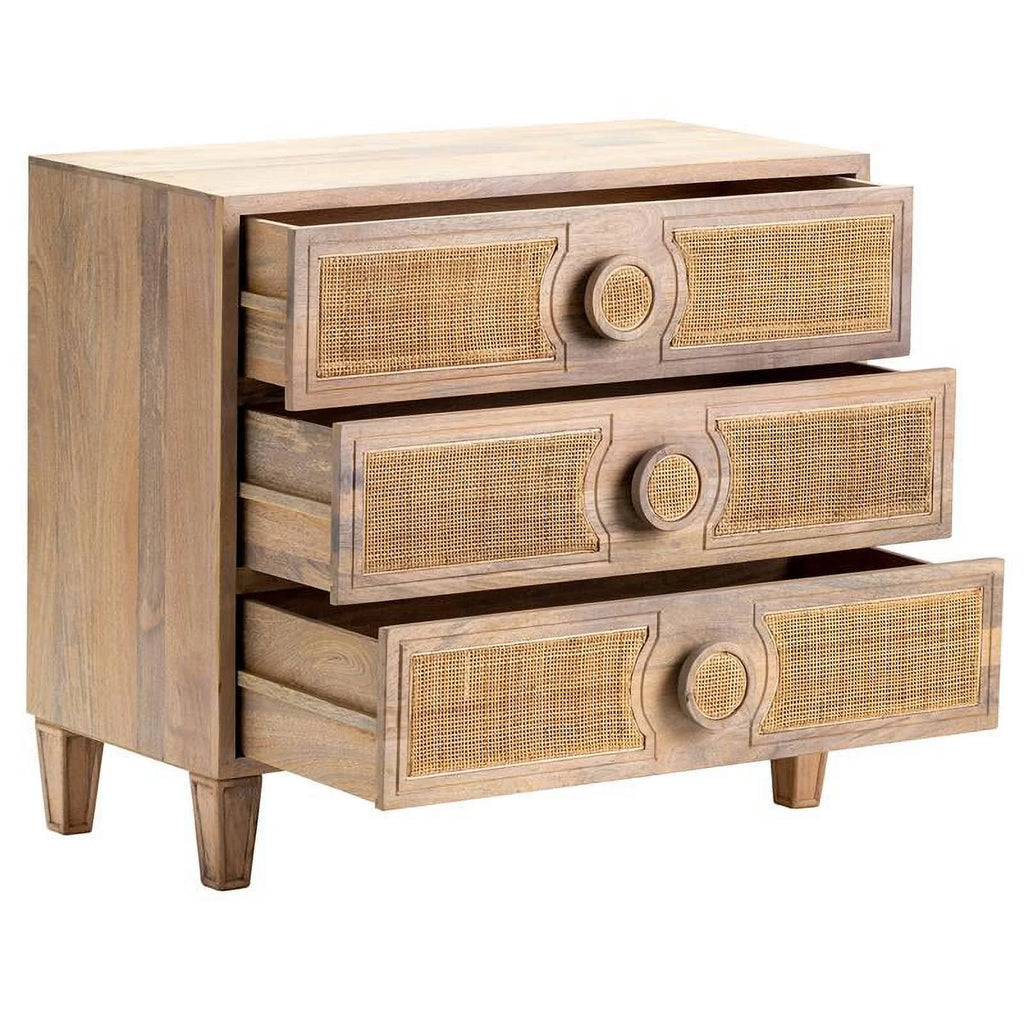 Brown Wood 3 Drawer Chest J48232