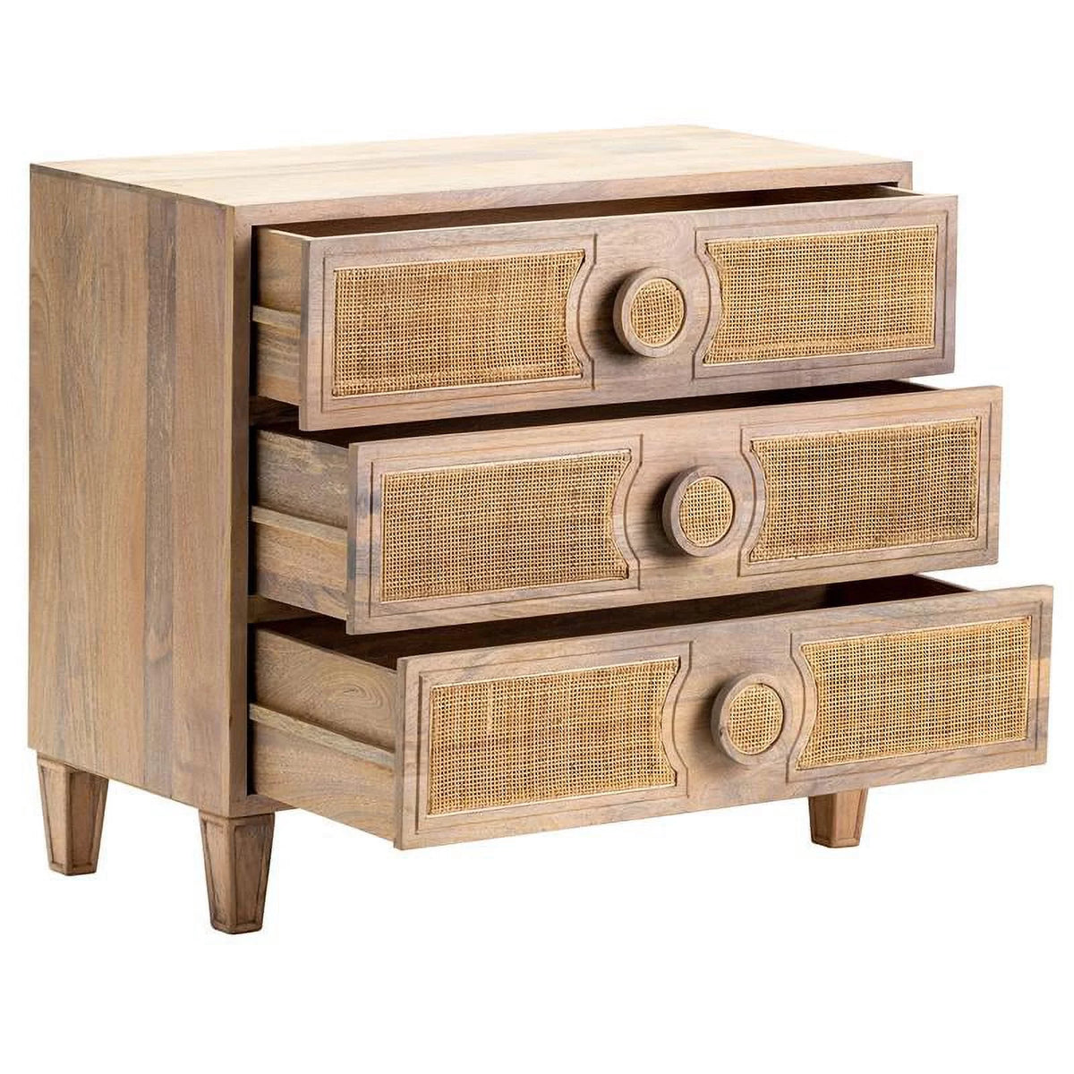 Brown Wood 3 Drawer Chest J48232