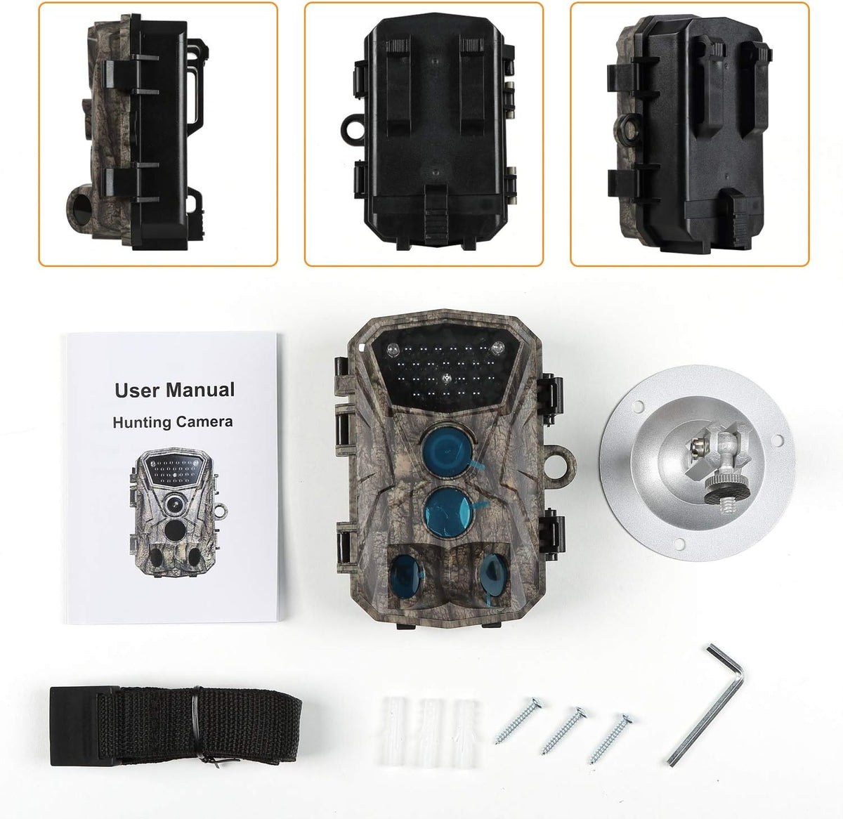 2 Pack 18MP 1080P Game Hunting Scouting Camera with 3 Infrared Sensors Motion Activated Night Vision 2.4" LCD F586349