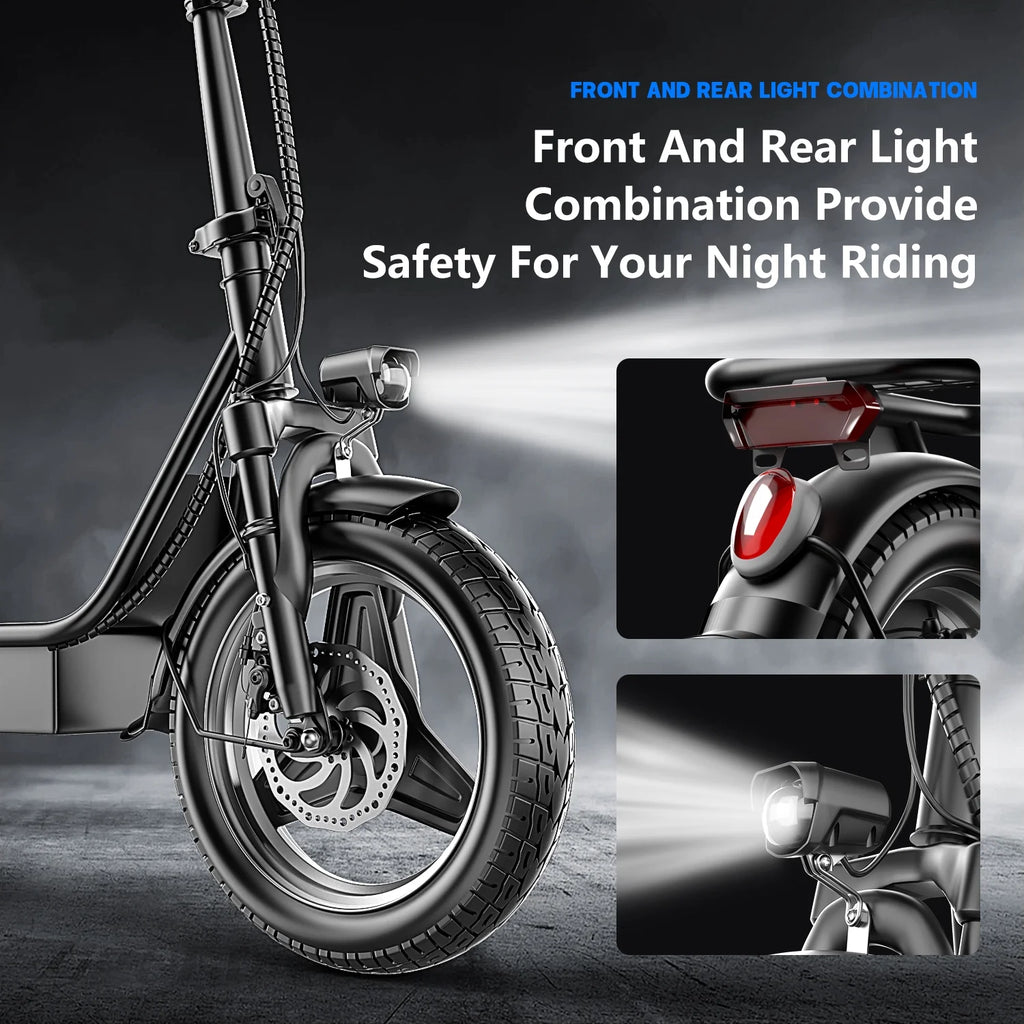 14" Tires 20MPH 25Miles Electric Scooter with Seat & Basket M112131