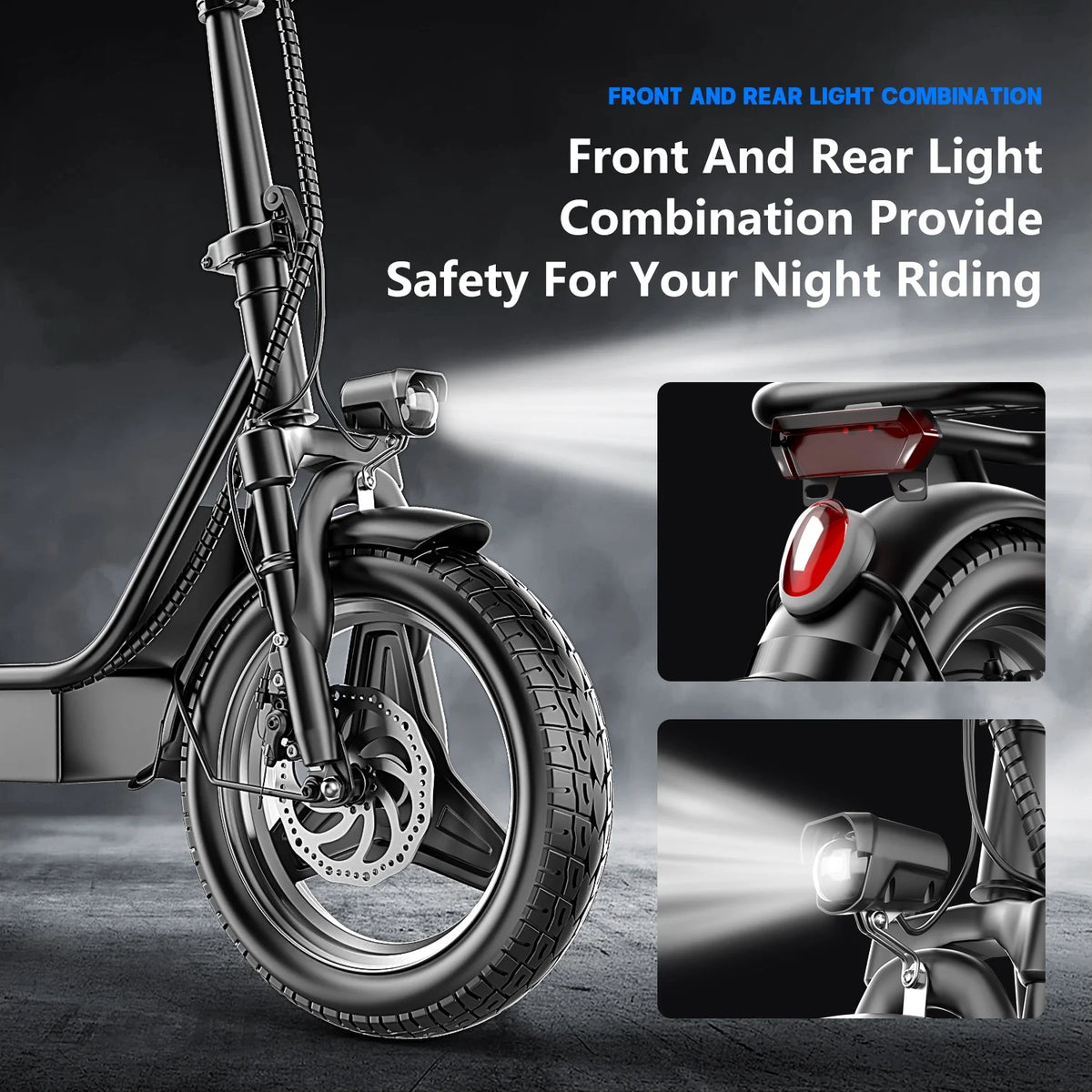 14" Tires 20MPH 25Miles Electric Scooter with Seat & Basket M112131