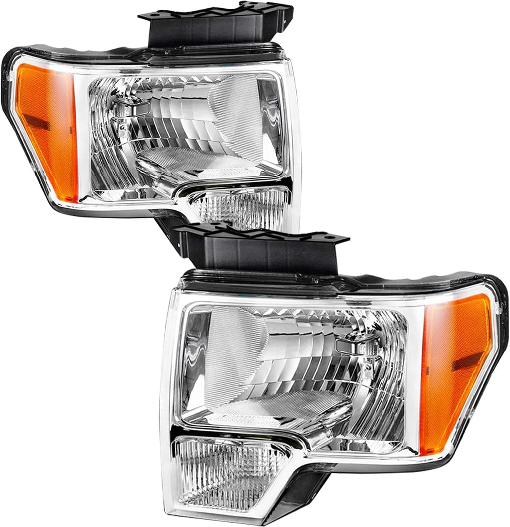 Chrome Housing Headlight Assembly with Amber Reflector K79888