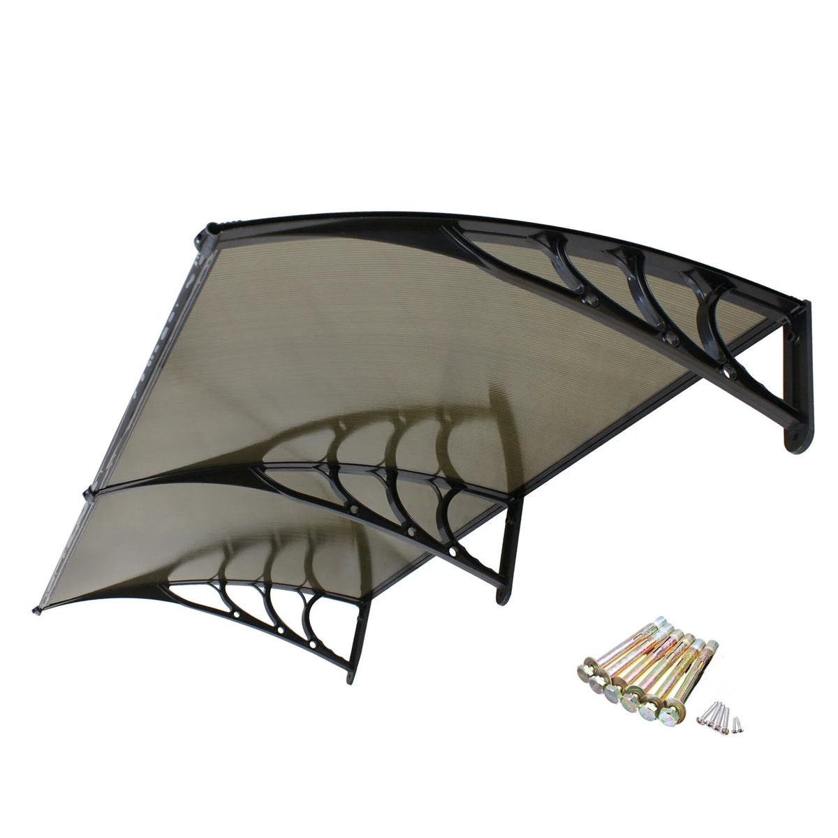 40’’x80’’ Polycarbonate Window Door Awning Canopy with Black Bracket N5469