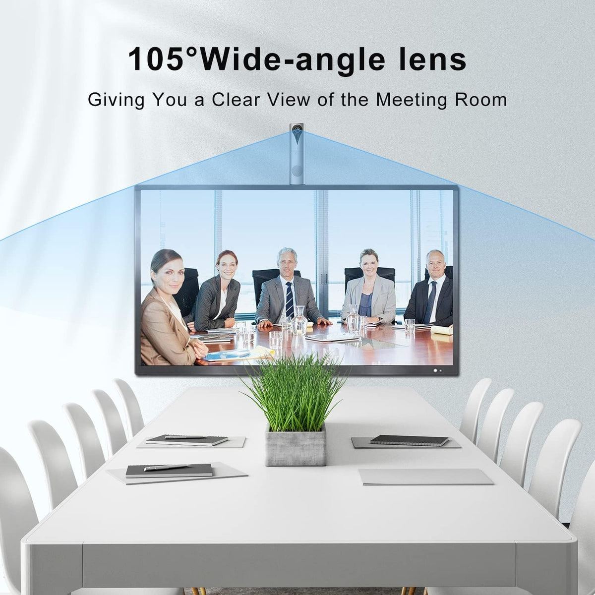 Conference Webcam Camera with Microphone & Speaker, HD 1080p, 110 Wide Angle Lens J727986