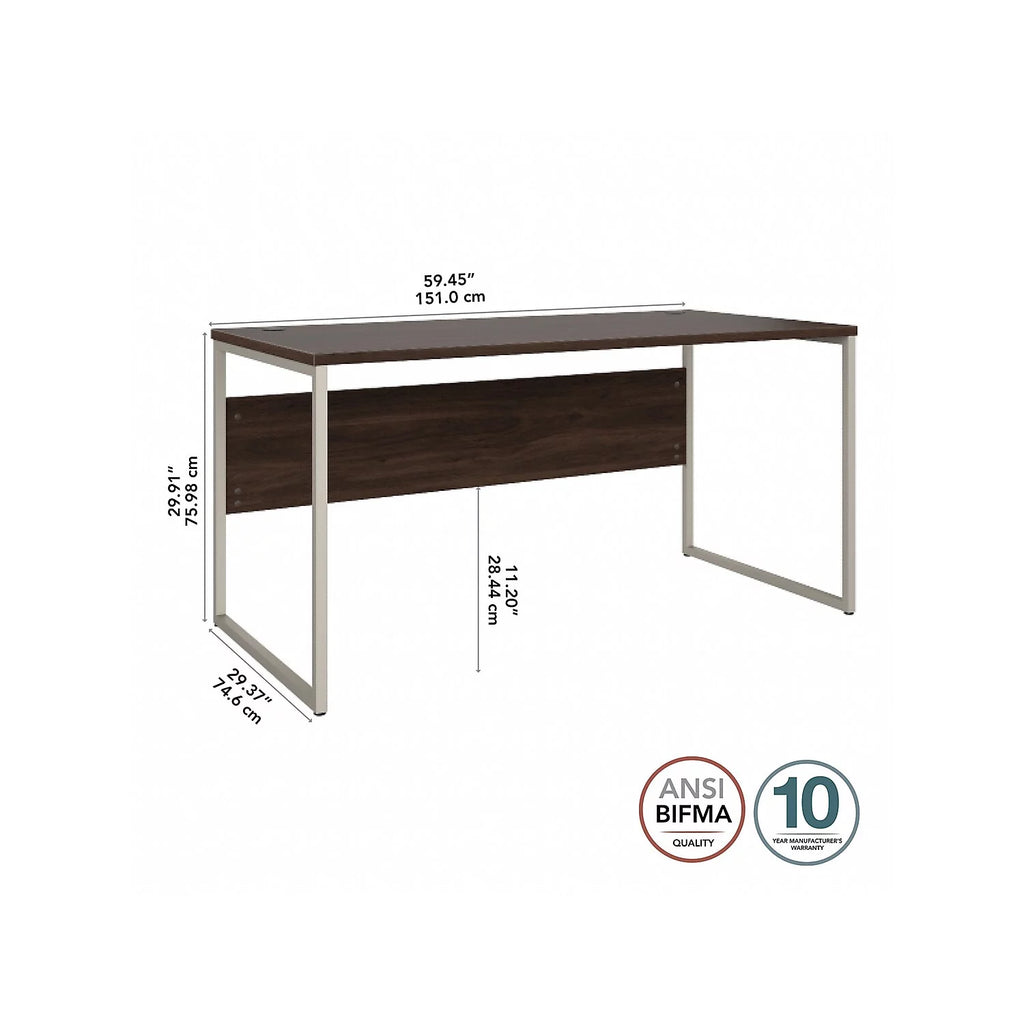Black Walnut Engineered Wood Computer Desk O430641