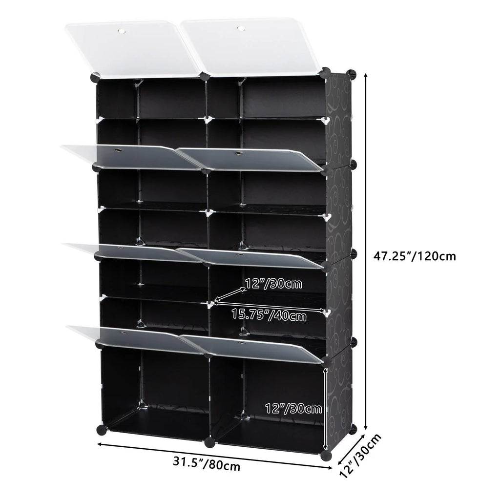 Portable Black Shoe Storage Organizer Tower D581943