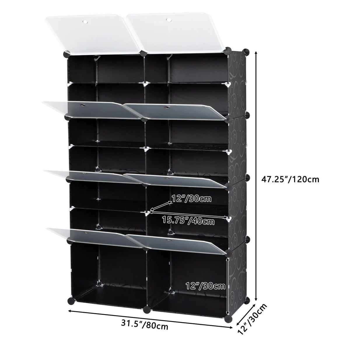 Portable Black Shoe Storage Organizer Tower D581943