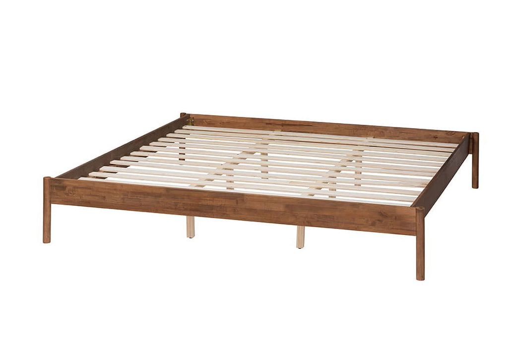 Ash Walnut Finished Wood Queen Size Bed Frame F8924