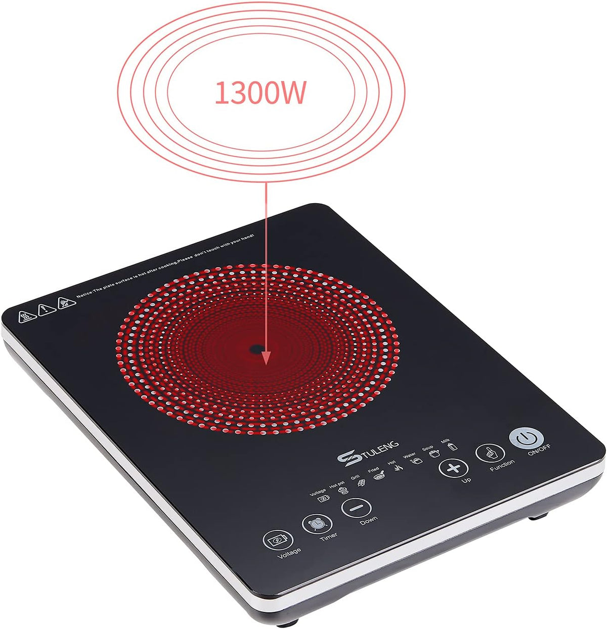 Portable 1300W Infrared Single Burner Cooktop Z943052