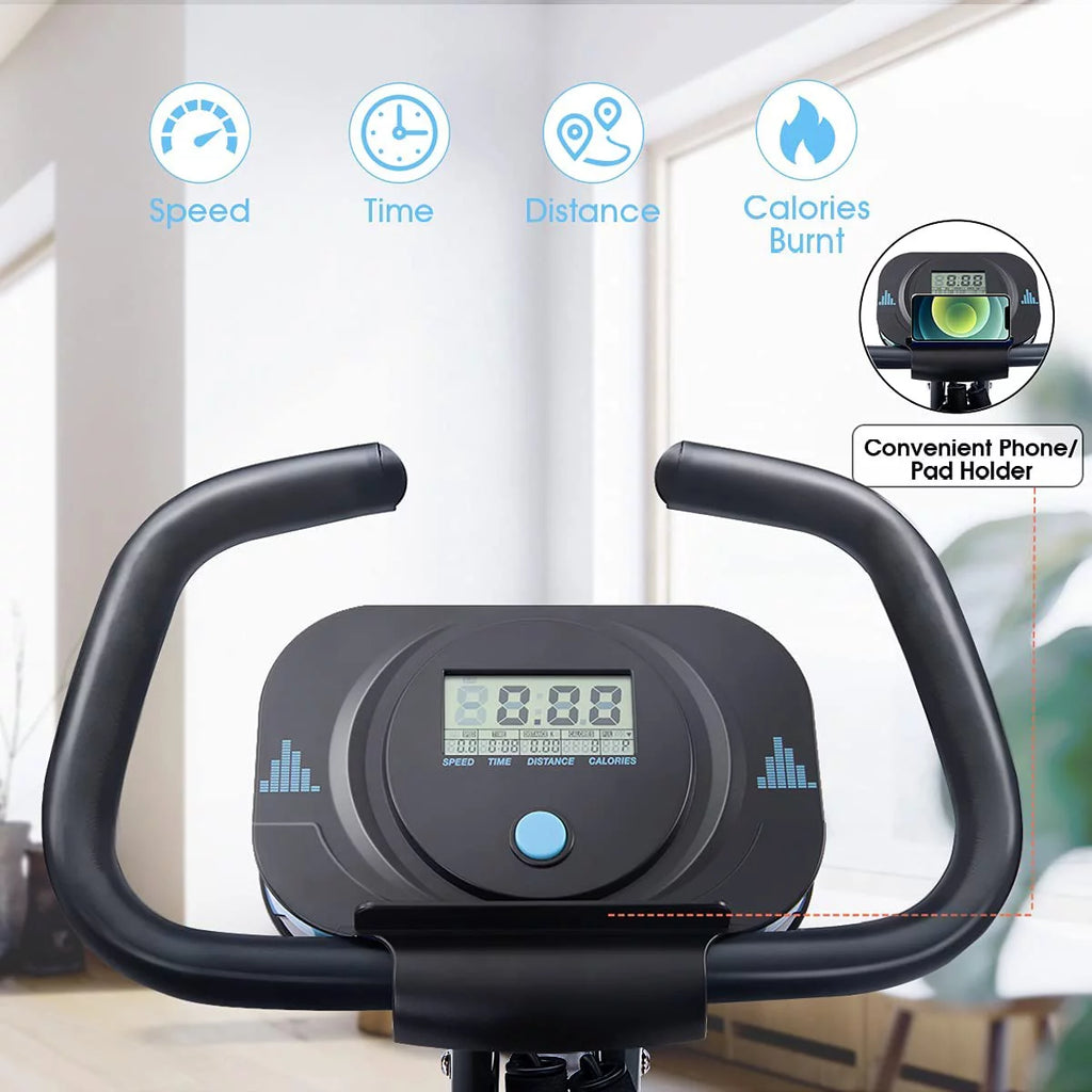 Folding Exercise Bike with 10-Level Adjustable Magnetic Resistance B7176