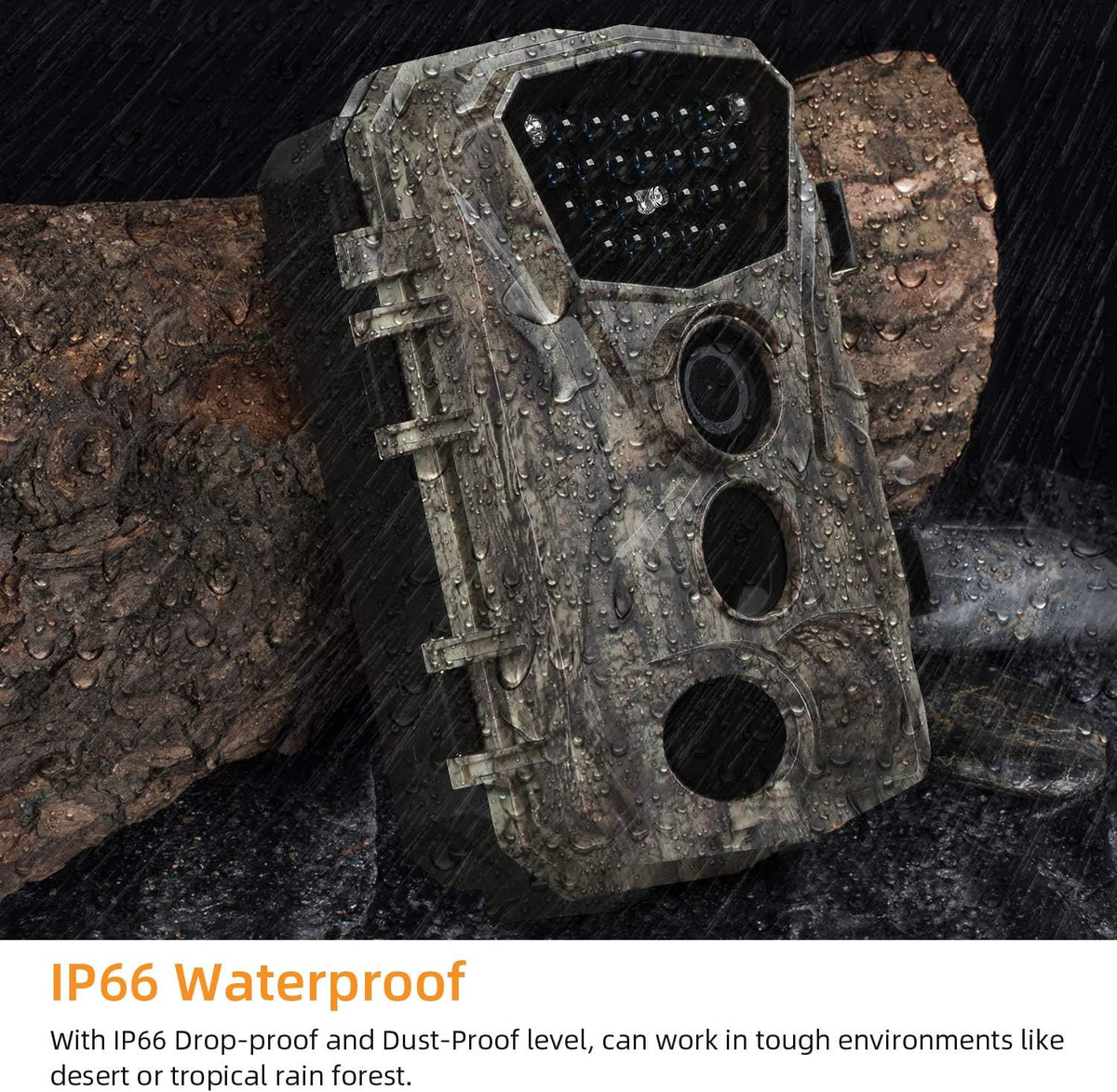 2 Pack 18MP 1080P Game Hunting Scouting Camera with 3 Infrared Sensors Motion Activated Night Vision 2.4" LCD F586349