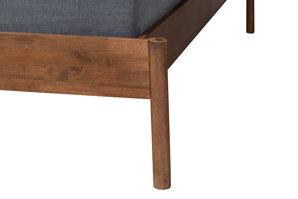 Ash Walnut Finished Wood Queen Size Bed Frame F8924