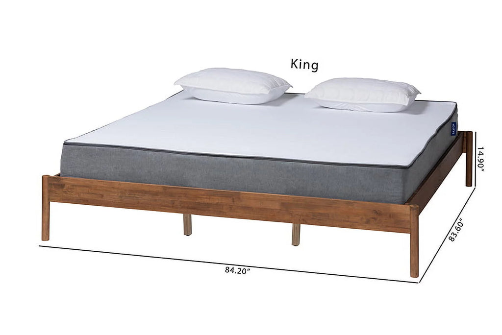 Ash Walnut Finished Wood Queen Size Bed Frame F8924