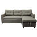 Beige Reversible Sectional Sleeper Sofa with Storage P539476