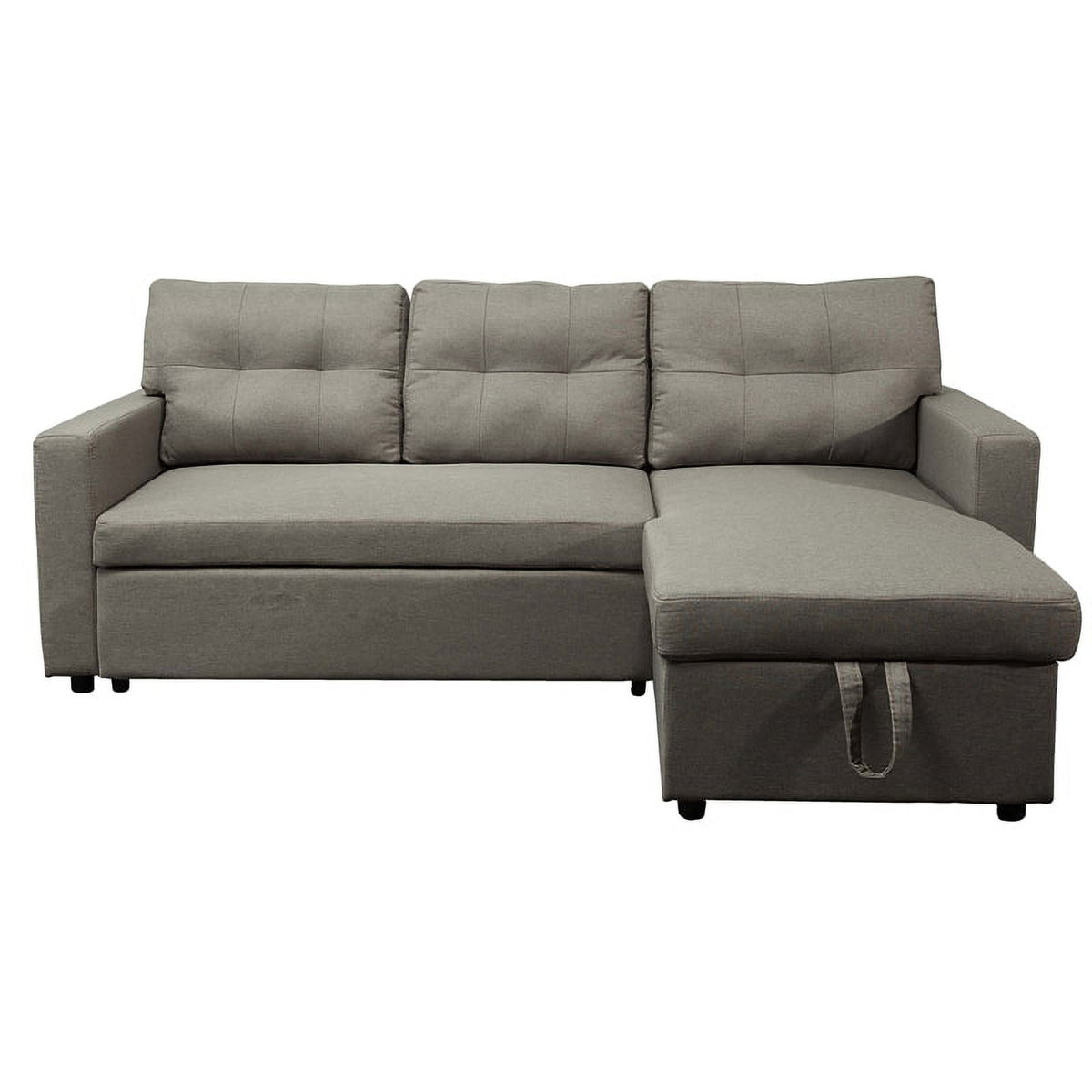 Beige Reversible Sectional Sleeper Sofa with Storage P539476