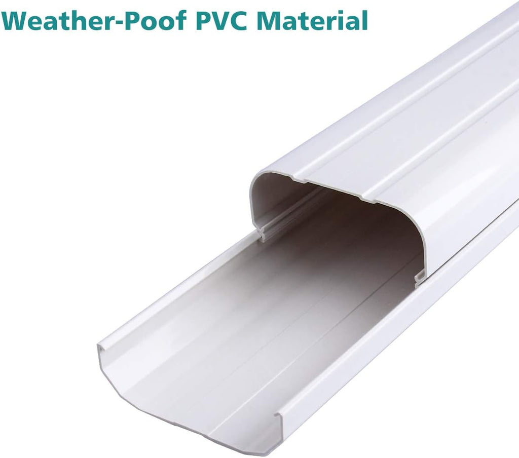 PVC Decorative Air Conditioner Line Set Cover Kit, 3in W, 9ft L, Pack of 2 G944