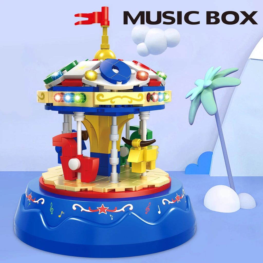 Yellow&Blue 222pcs Music Box Building Blocks U538