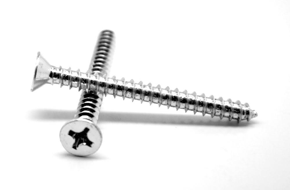 #7-16 x 1 1/4 Sheet Metal Screw Phillips Flat Head Low Carbon Steel Zinc Plated B487