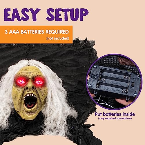 Zombie Halloween Decoration with Sound Effect & Lighted Eyes E506