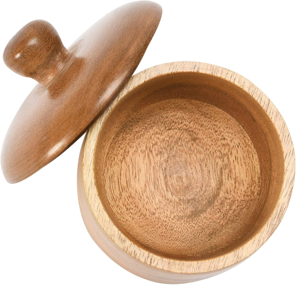 Acacia Wood Spice Container with Lid Jar, Natural Pack of 2 F87042