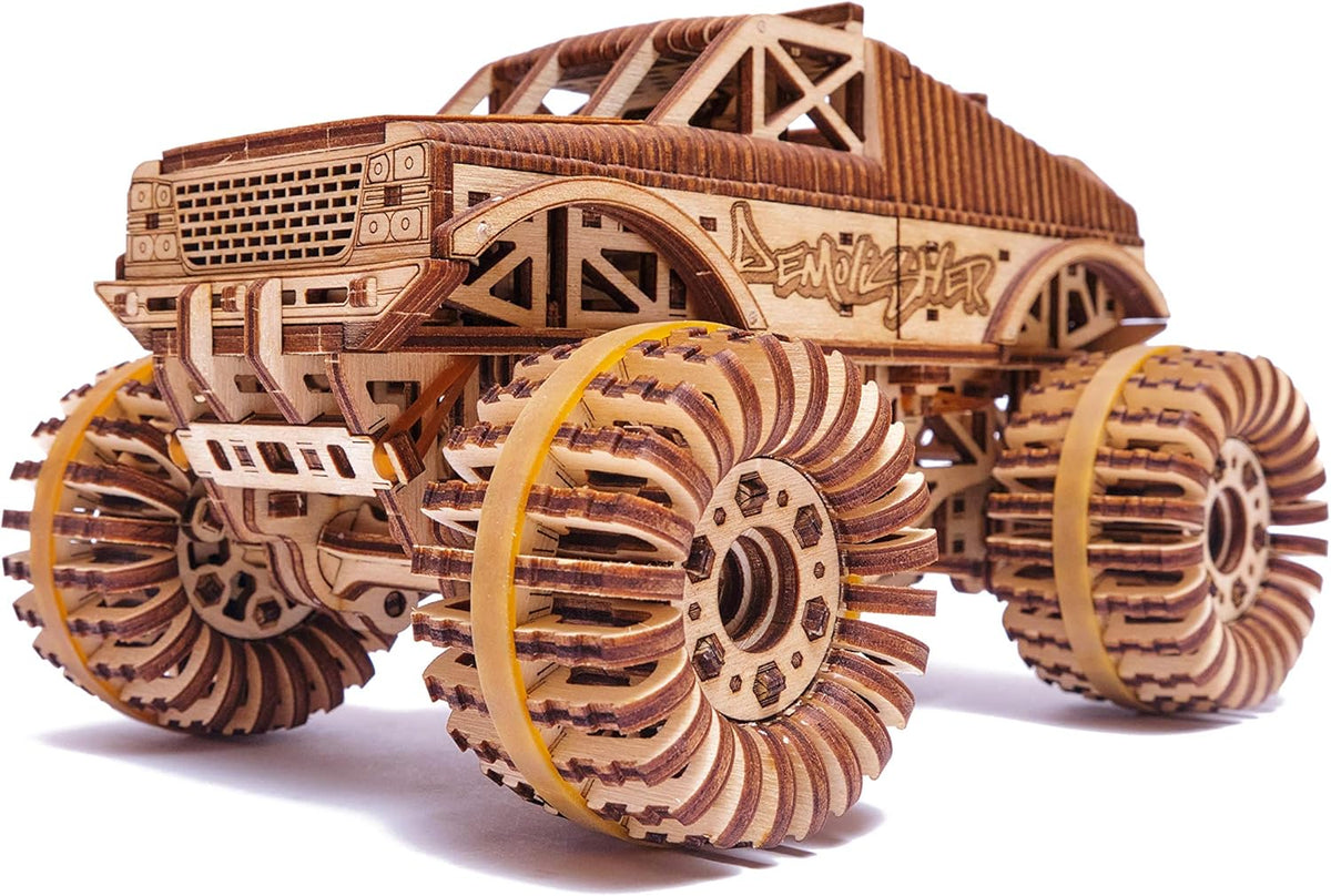 Monster Pickup Truck 3D Wooden Puzzle Model Kit Pack of 2 Q896