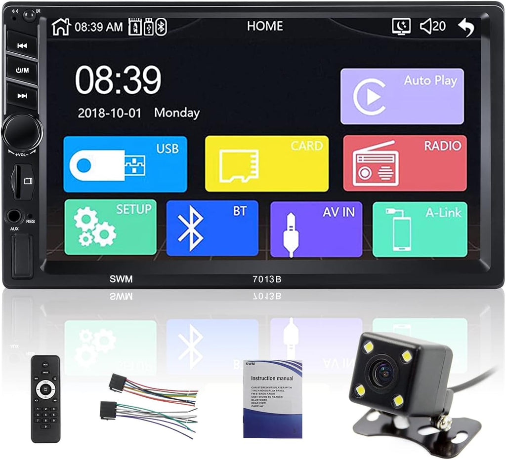 Double Din 7 Inch Touch Screen Car Stereo with Backup Camera Y701