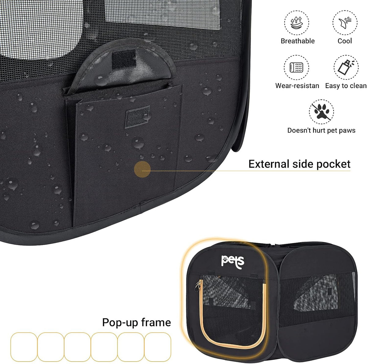 Portable Foldable Pet Playpen with Carrying Bag G279309