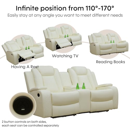 Black 3 Piece Leather Power Reclining Sofa Set L8220