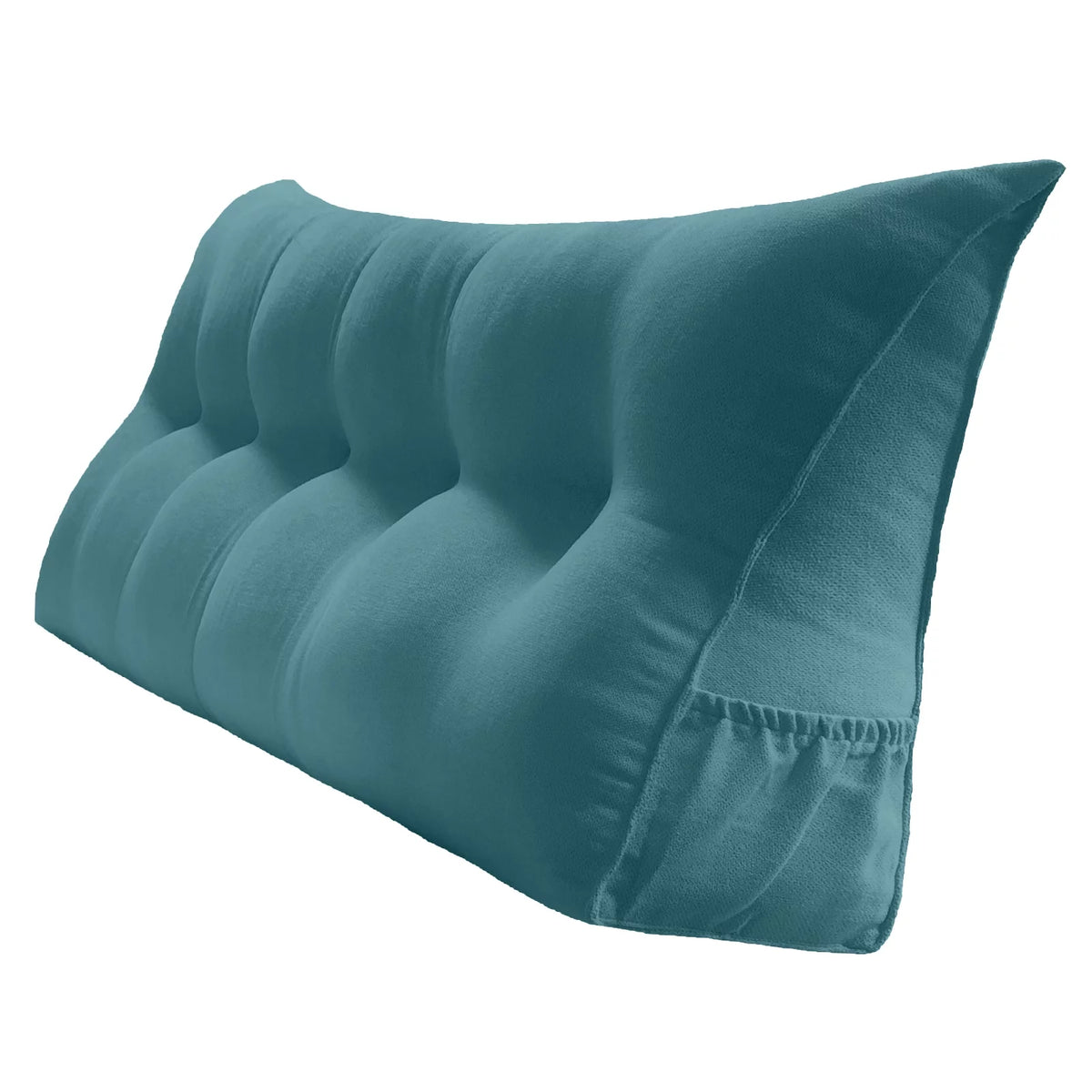 Teal Wedge Pillow with Removable Cover and Two Side Pockets E352