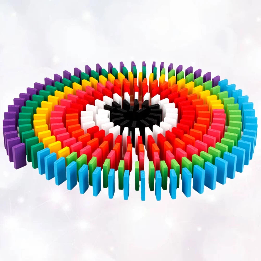 120Pcs Wooden Domino Blocks Set with 12 Colors E922