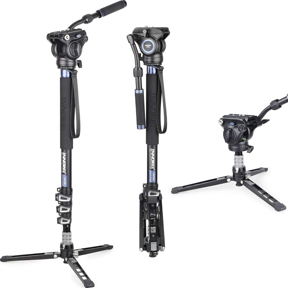 Video Monopod Kit with Aluminum Fluid Head and Tripod Base P4932