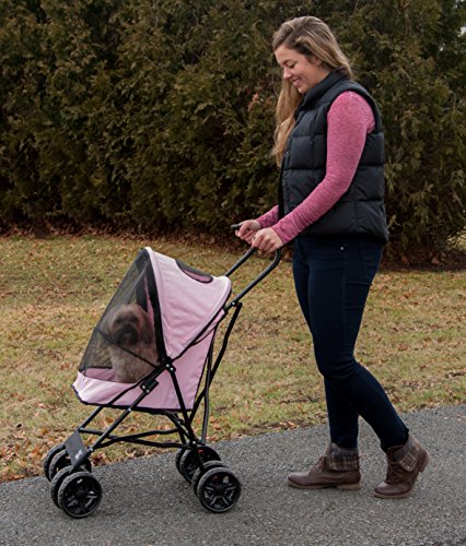 Compact Easy Fold Pet Stroller with Large Wheels T959818