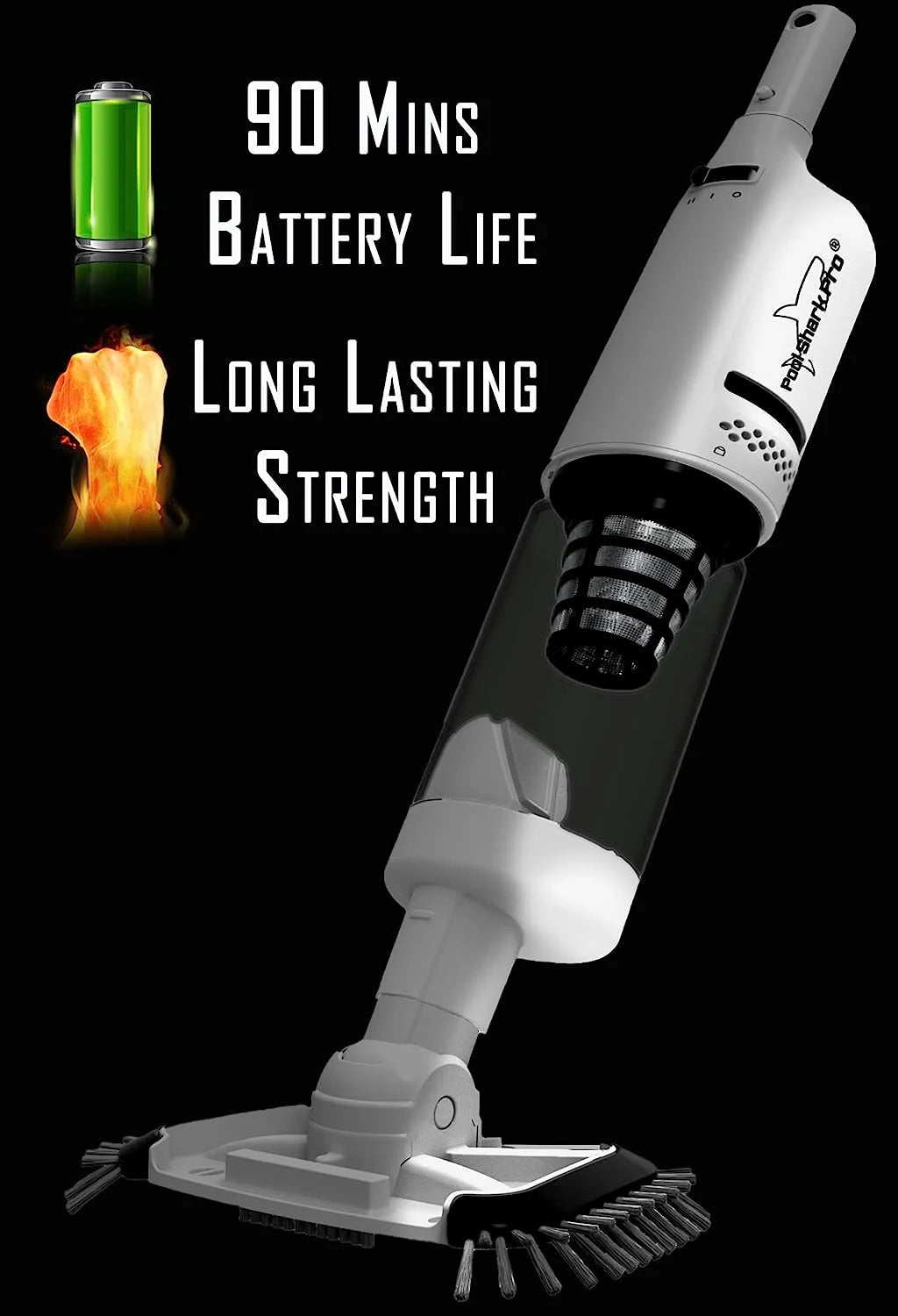 Cordless Handheld Rechargeable Pool Vacuum with Roller and Brushes L75000