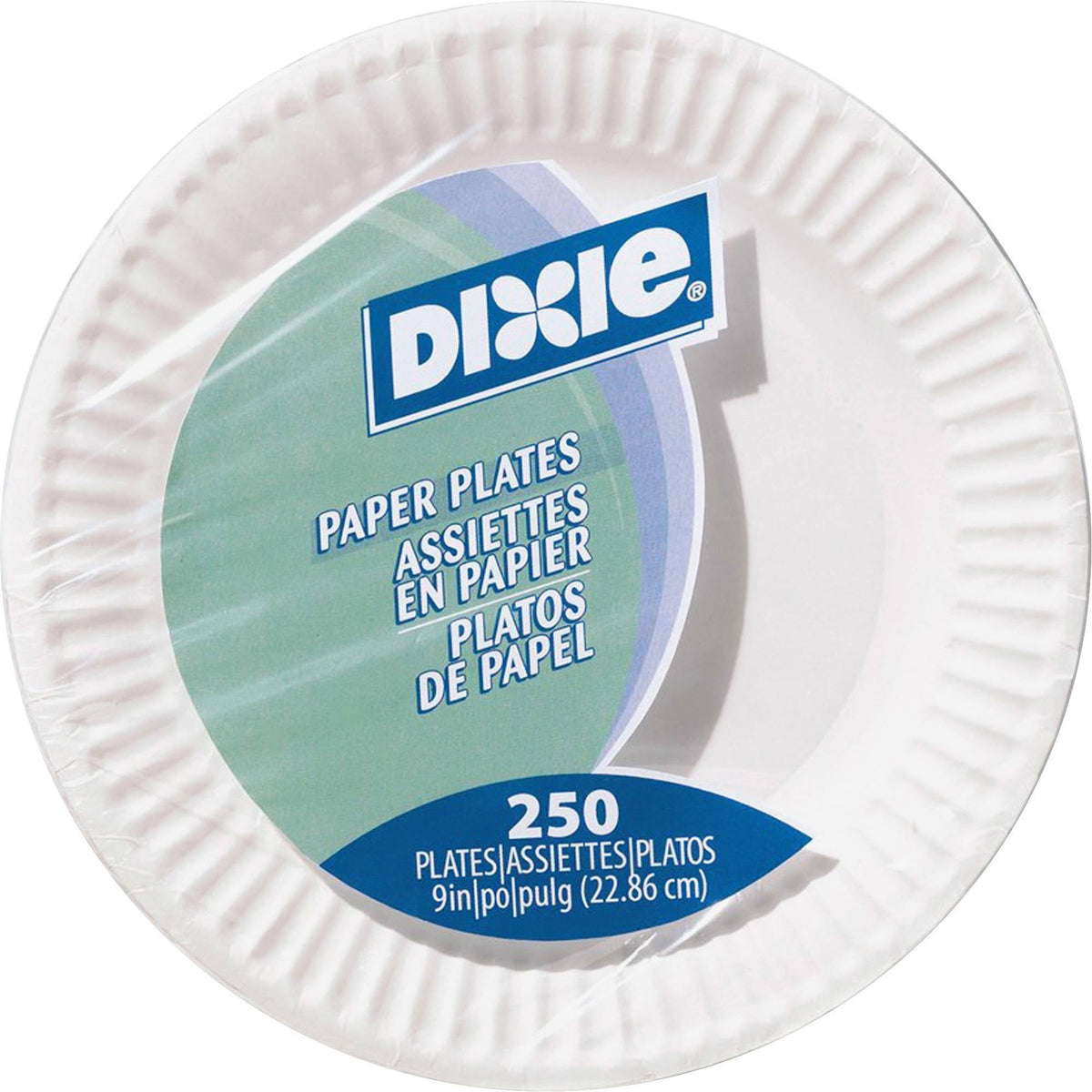 White Paper Plates, 9 Dia, 250/Pack, 4 Packs/Carton P679