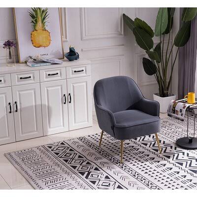 Gray Velvet Armchair D342