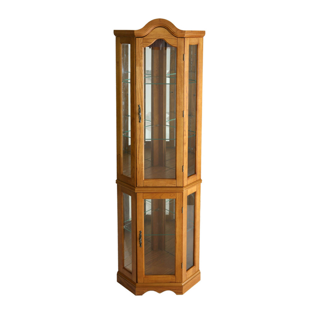 Oak Lighted Display Curio Cabinet M384809