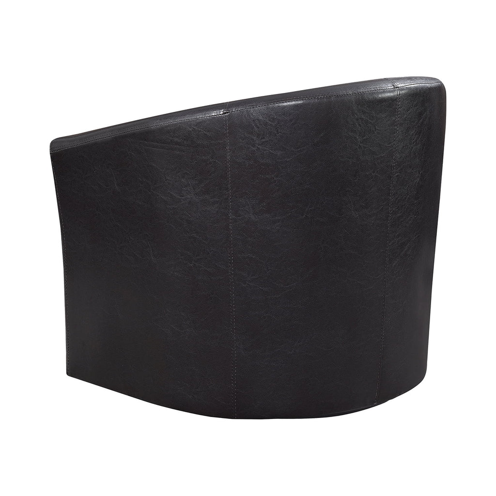 Dark Brown Upholstery Sloped Arm Swivel Accent Chair J706
