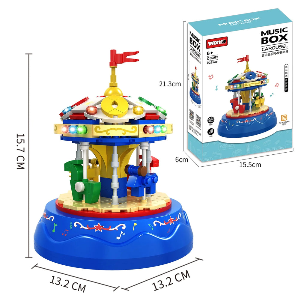 Yellow&Blue 222pcs Music Box Building Blocks U538