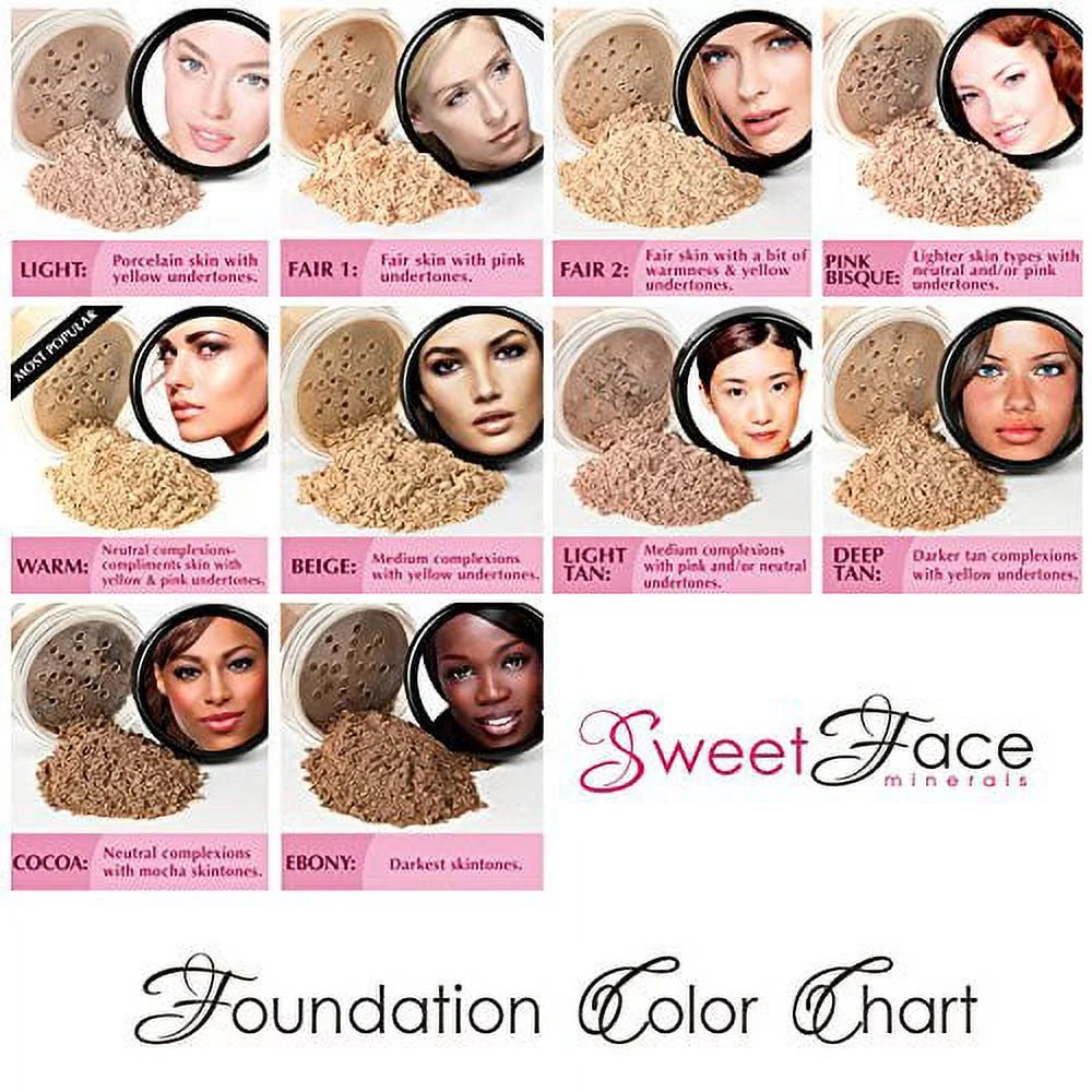 Full Size Mineral Makeup Set Matte Foundation Sheer Powder Cover C66466