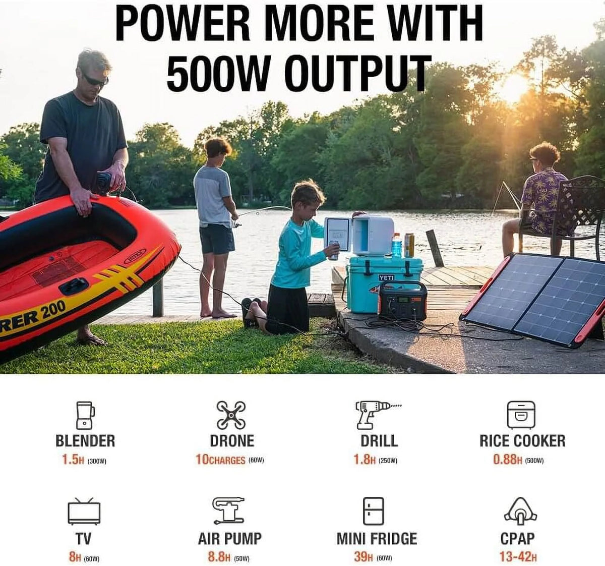 Portable Power Station 550 Wh Lithium-ion Battery 500W Output M5140