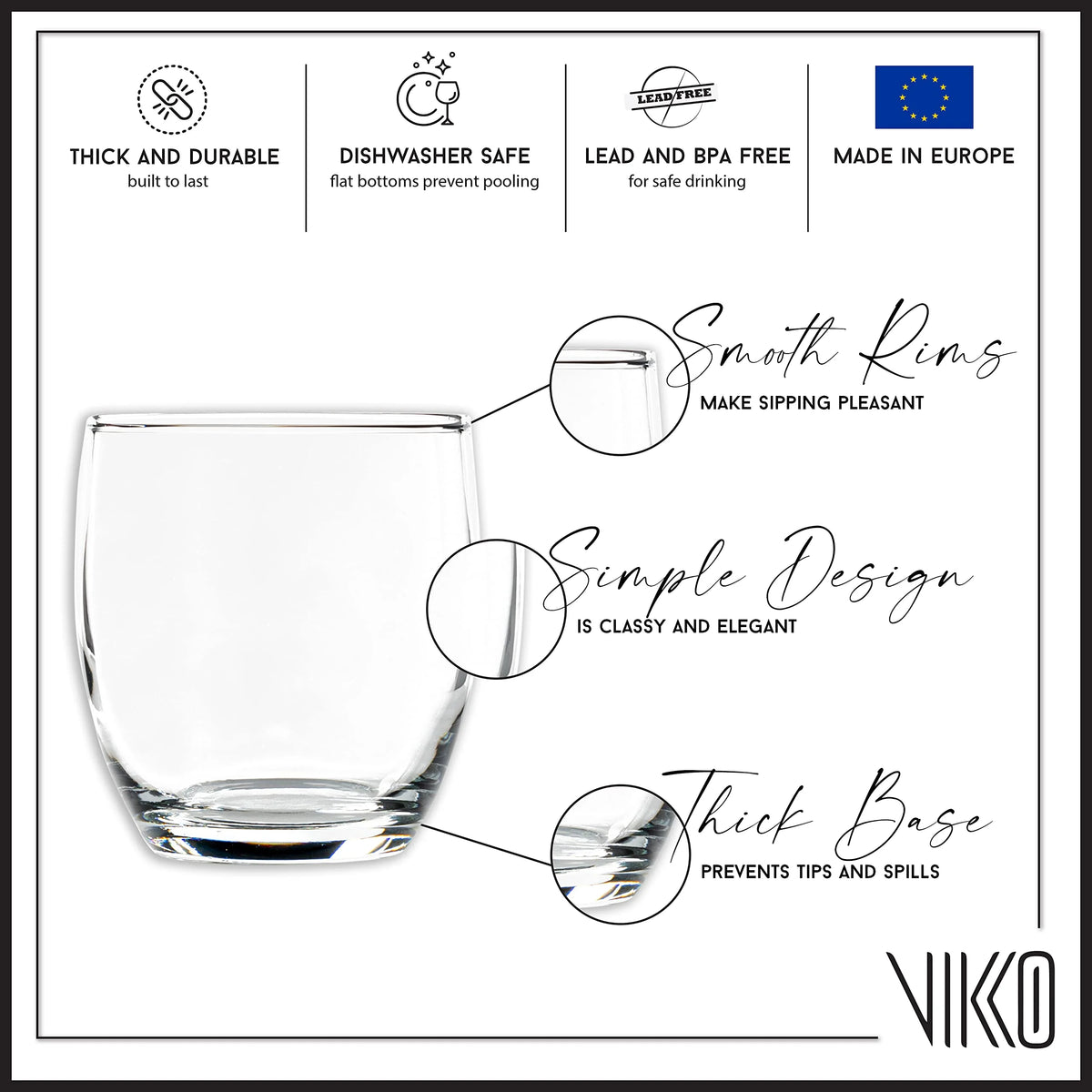 8.3 Ounce Clear Glass Tumblers Set of Six Y59989