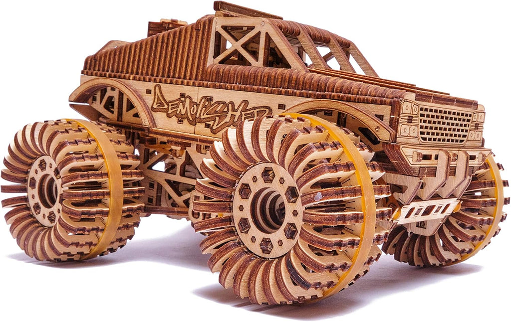 Monster Pickup Truck 3D Wooden Puzzle Model Kit Pack of 2 Q896