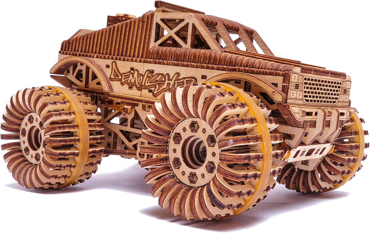 Monster Pickup Truck 3D Wooden Puzzle Model Kit Pack of 2 Q896