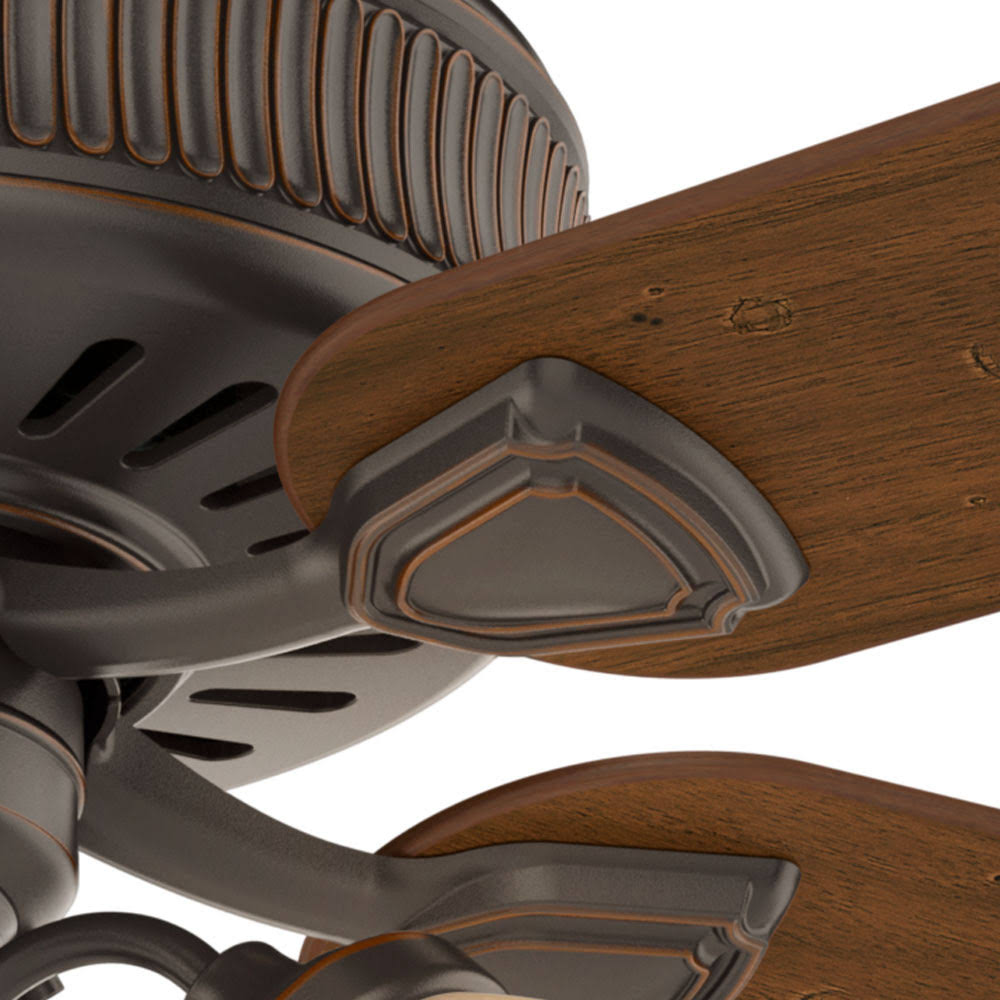54x22 5-Blade Ceiling Fan - Onyx Bengal - Distressed/Dark Walnut Blades N795378